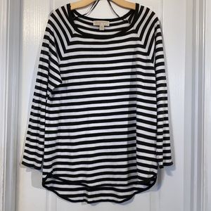 Michael Kors Army Green Striped Sweater Size Large